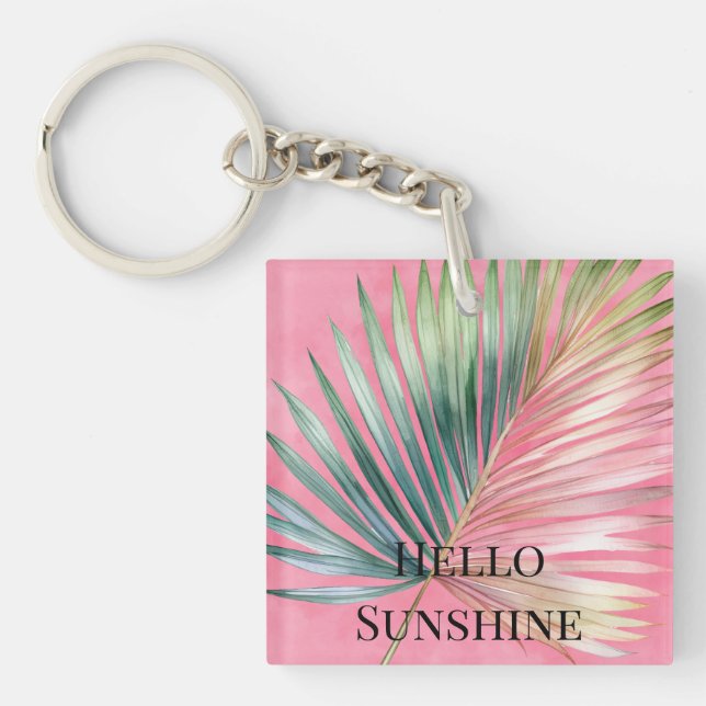 Feuille tropicale rose verte (Devant)