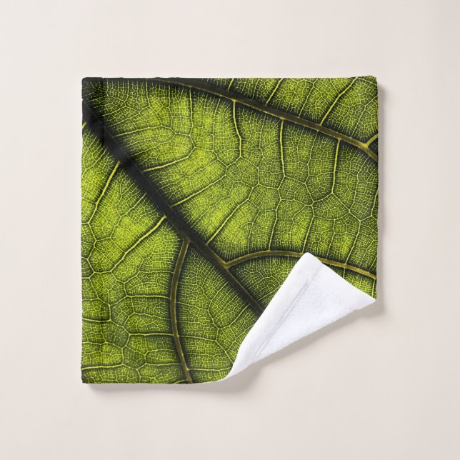 Feuille verte en gros plan (Gant de toilette)