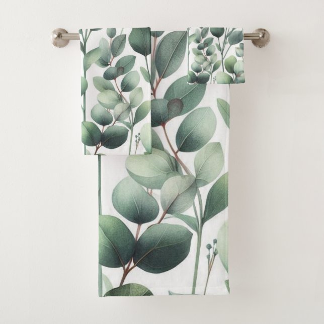 Feuille verte Eucalyptus Imprimer Pièce 3 pièces (En situation)