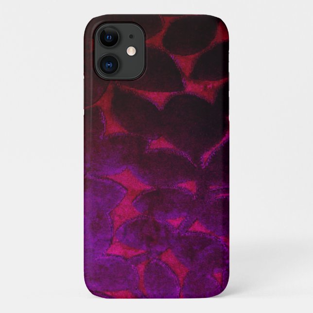 Feuille violet rouge iPhone 11 Coque (Dos)