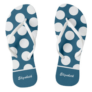 Feuilles à tongs à points de polka monogramme