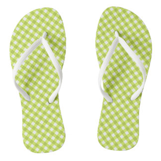 Feuilles à tongs design En vichy citron vert