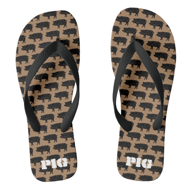 Feuilles à tongs personnalisées avec motif de porc (Semelle)