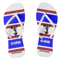 Feuilles à tongs rouges et bleues personnalisées