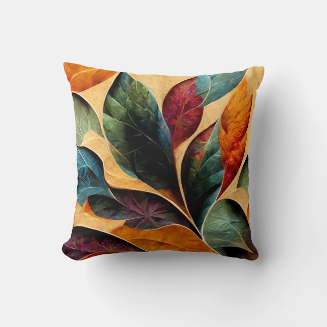 feuilles Abstraits lancent un oreiller (Recto)