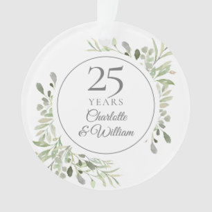 Feuilles Aquarelle Douce 25e Anniversaire