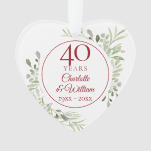 Feuilles aquarelles douces 40e anniversaire photo