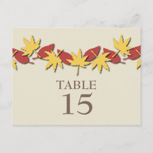 Feuilles Automne Carte postale Table Bordure, Jaun