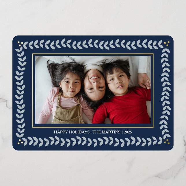 Feuilles botanique cadre vacances feuille de Noël  (Recto)