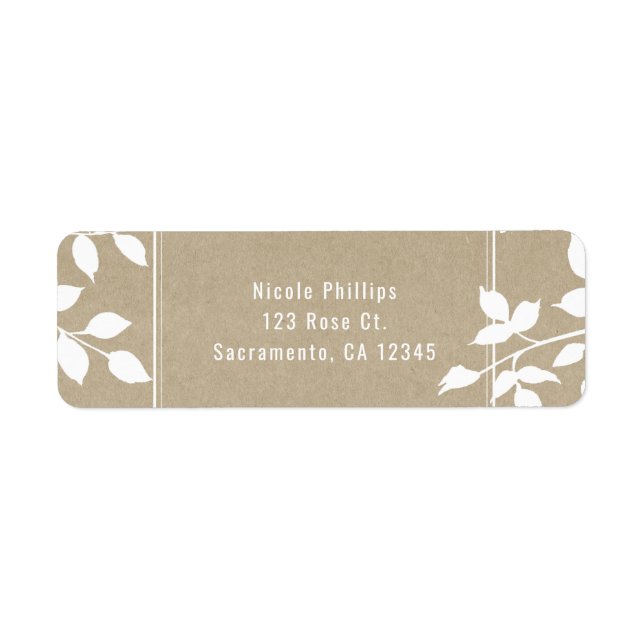 Feuilles Botaniques Blanches Mariage Simple Rustiq (Devant)