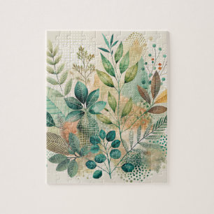 Feuilles botaniques Collage Jigsaw Puzzle