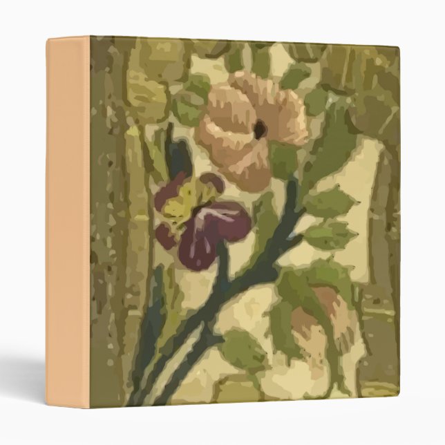 Feuilles brodés vintages et Classeur de fleurs (Devant/Côté)