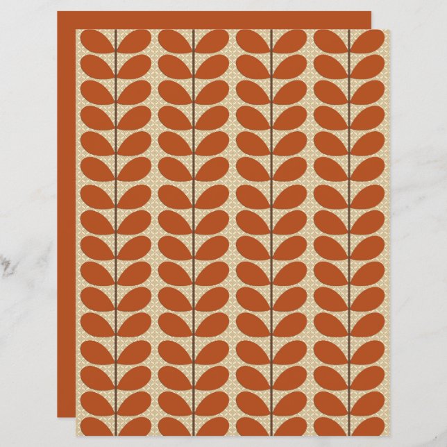 Feuilles danois du milieu du siècle, rouille Brown (Devant / Derrière)