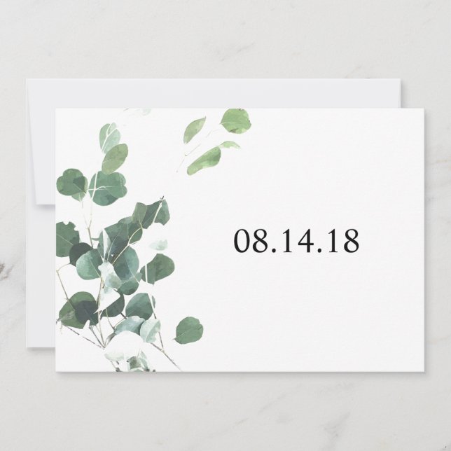 Feuilles d'aquarelle enregistrer la carte de date  (Devant)