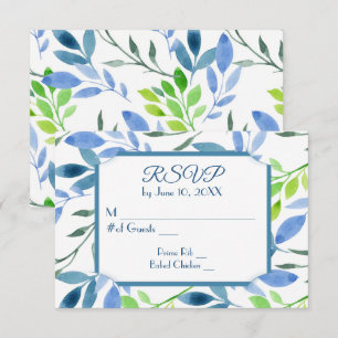 Feuilles d'aquarelle mariage RSVP
