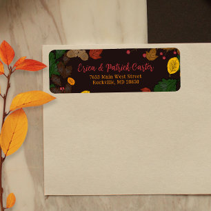 Feuilles d'automne Acorns Berries Adresse de retou