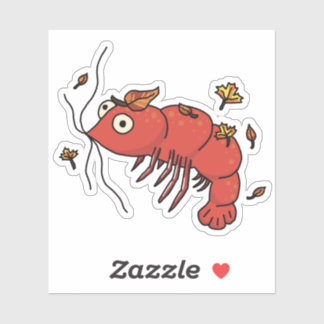 Feuilles d'automne avec Stickers de crevettes