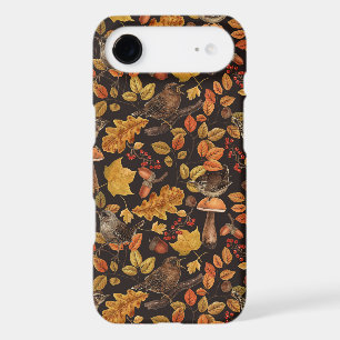 Feuilles d'automne, baies, champignons et roitelet