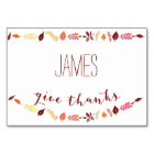 Feuilles d'automne Cartes de lieu Thankesgiving