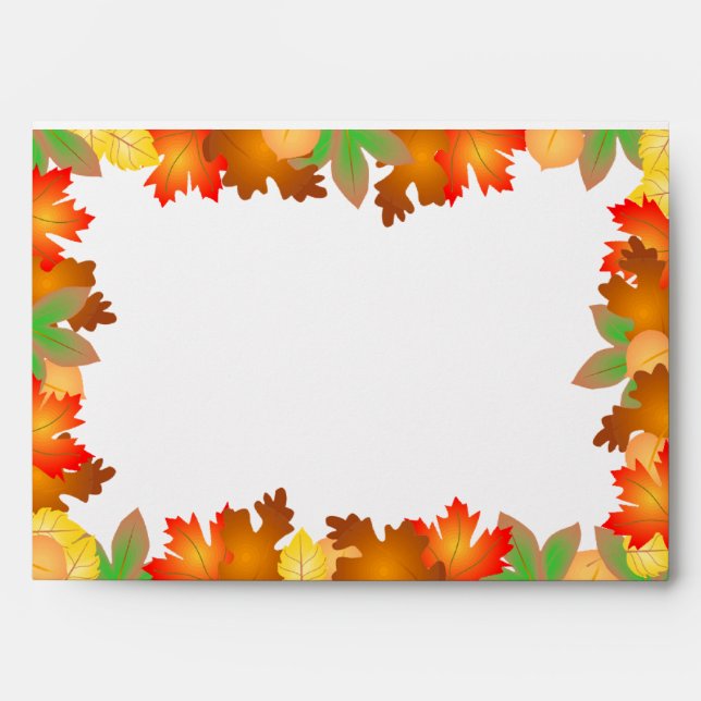 Feuilles d'automne colorées - Enveloppe Thanksgivi (Devant)