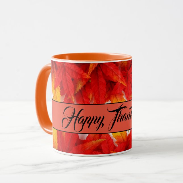 Feuilles d'automne de la Mug classique café (Devant gauche)