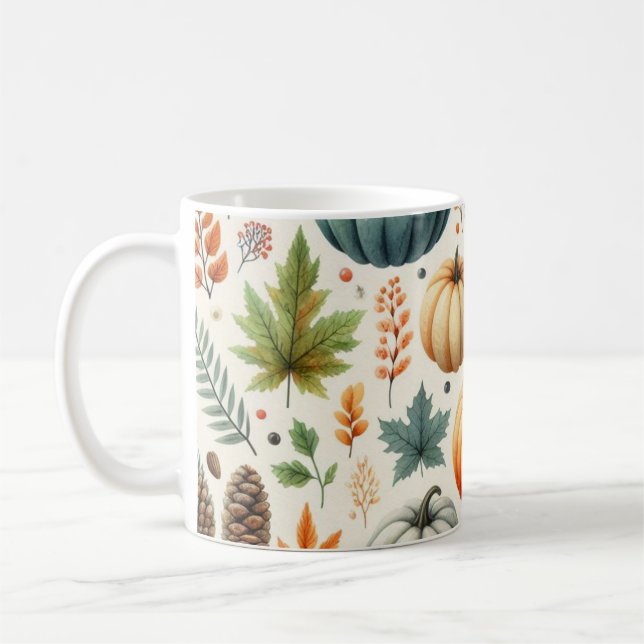 Feuilles d'automne de l'aquarelle de la Mug citrou (Gauche)