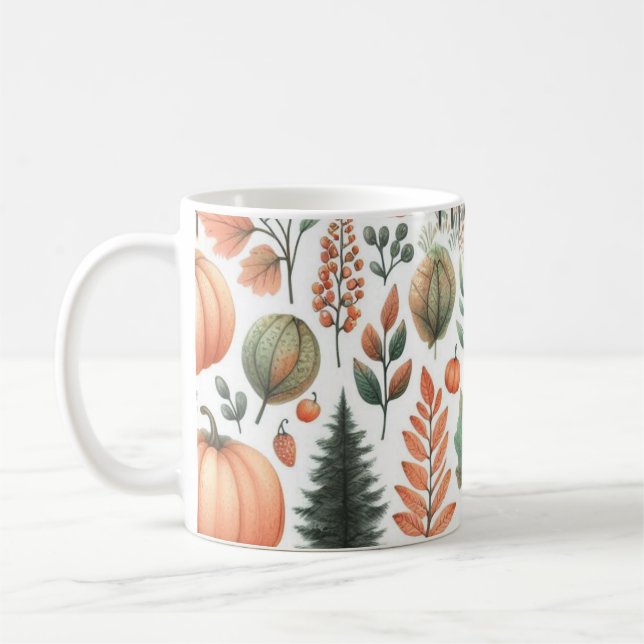 Feuilles d'automne de l'aquarelle de la Mug citrou (Gauche)