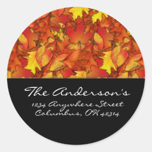 Feuilles d'automne Design 1 Étiquette de adresse