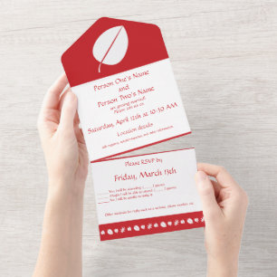 Feuilles d'automne en Cerise Tout en Un Invitation