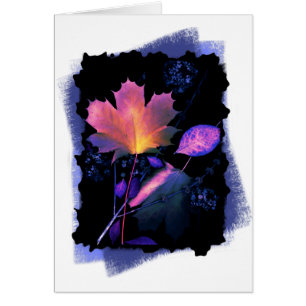 Feuilles d'automne en Néon et Bleu