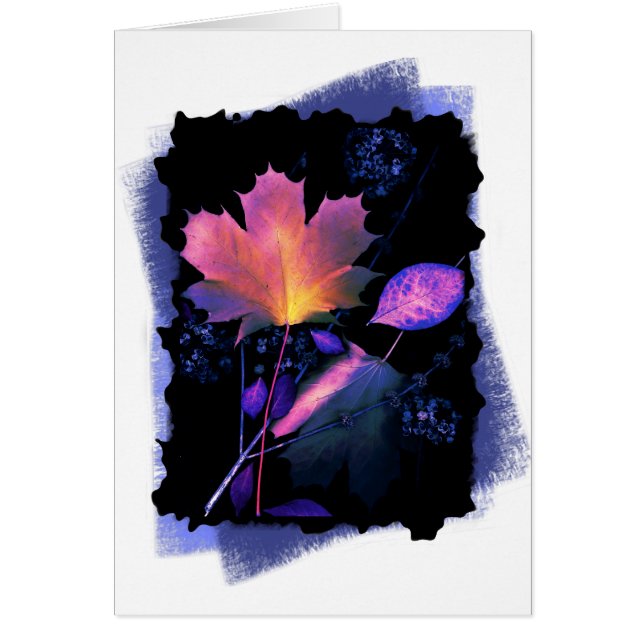 Feuilles d'automne en Néon et Bleu (Devant)