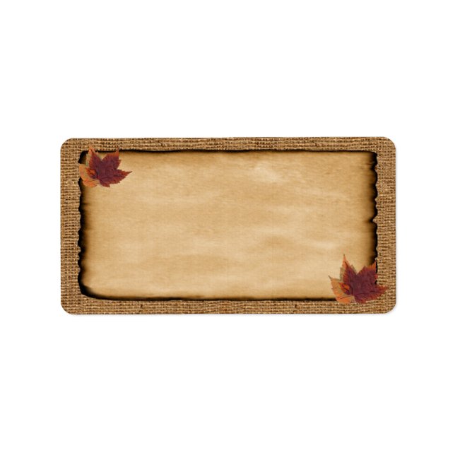 Feuilles d'automne, Étiquette de adresse vierge FA (Devant)