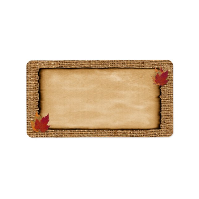 Feuilles d'automne, Étiquette d'impression à la ma (Devant)