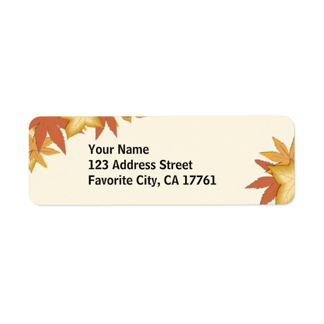 Feuilles d'automne Étiquettes de adresse (Devant)