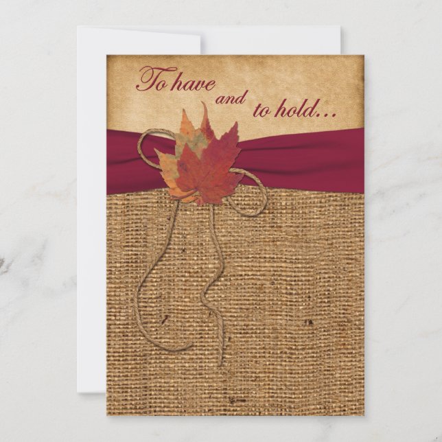 Feuilles d'automne, Faire-part de mariage de burla (Devant)