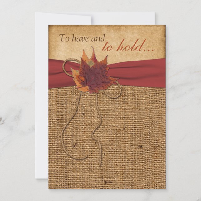 Feuilles d'automne, Faire-part de mariage de Burla (Devant)