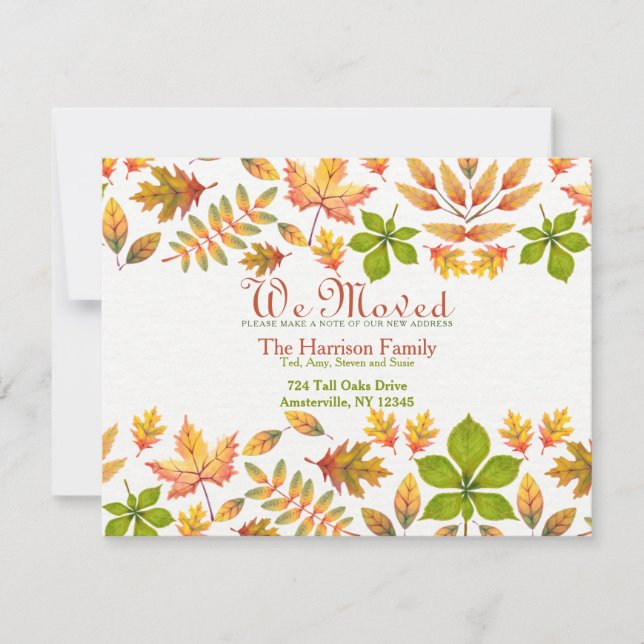 Feuilles d'automne Faire-part mobile (Devant)