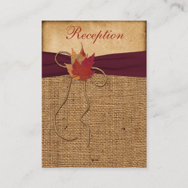 Feuilles d'automne, FAUX Burlap Carte de boîtier - (Devant)
