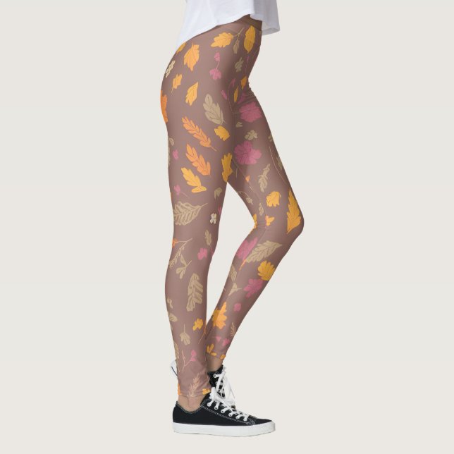 Feuilles d'automne festive Leggings (Droite)