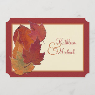 Feuilles d'automne II Faire-part de mariage monogr