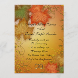 Feuilles d'automne Invitation Mariage de automne