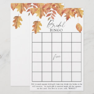 Feuilles d'automne - Jeux de bingo de douche nupti