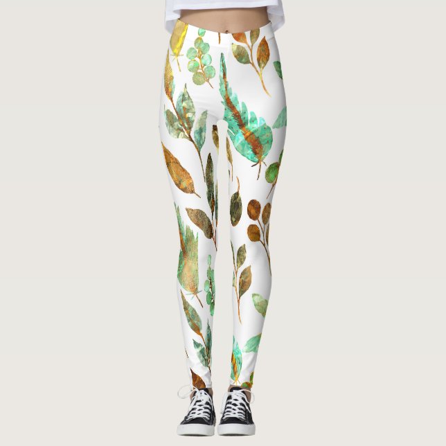 Feuilles d'automne Leggings Motifs (Devant)