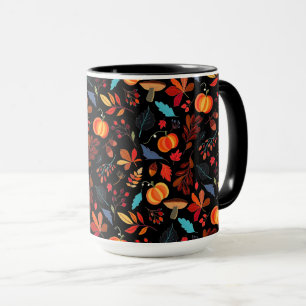 Feuilles d'automne Motif de café Mug - Couleur per