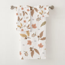 Feuilles d'automne motif ensemble de serviettes de