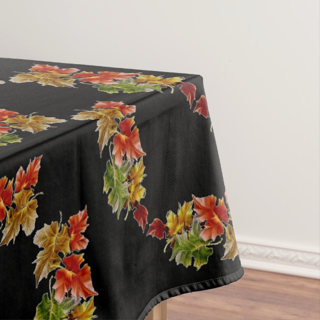 Feuilles d'automne Motif noir nappe (In Situ)