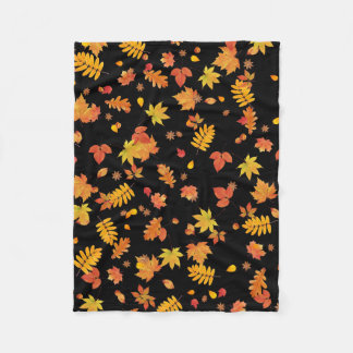 Feuilles d'automne (Noir) Toison Jetée couverture