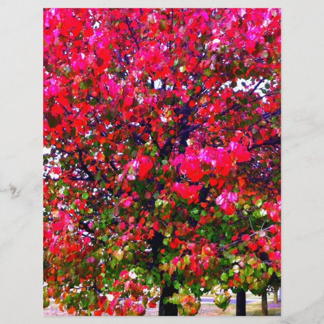 Feuilles d'automne rose impressionniste (Devant)