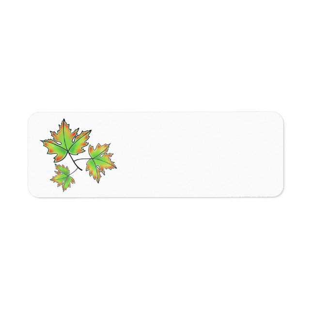 Feuilles d'automne rouge vert orange feuilles (Devant)