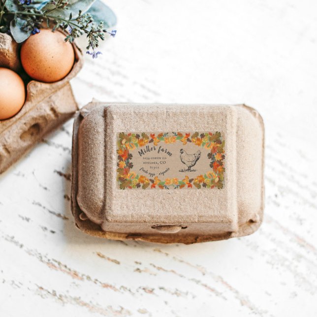 Feuilles d'automne script rustique Oeuf Carton Éti (Créateur téléchargé)